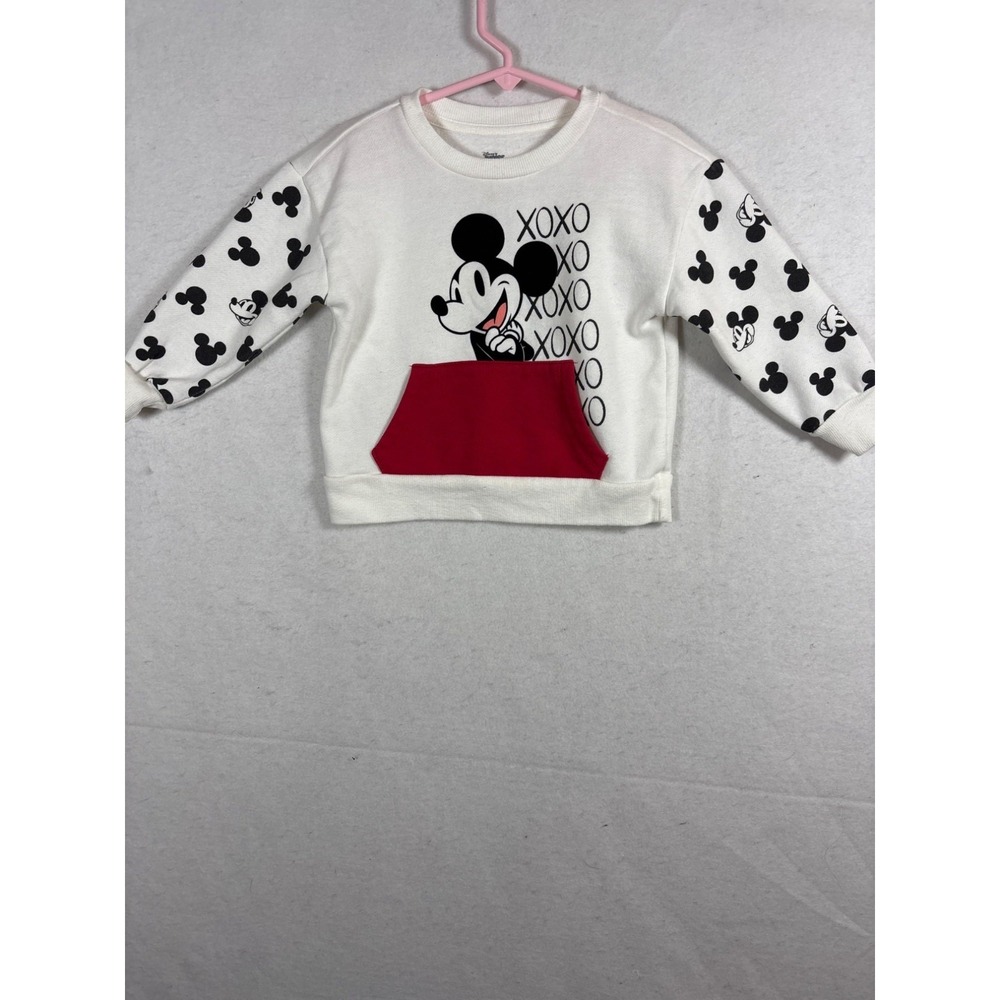 Disney Junior Mickey Mouse Toddler Sweatshirt 2T White &‎ Red